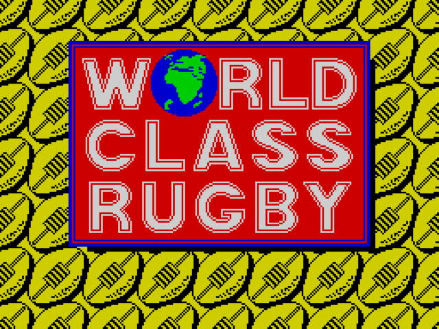 World Class Rugby title screen for ZX Spectrum